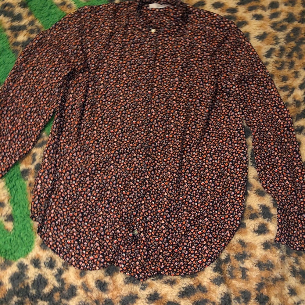 High neck floral blouse